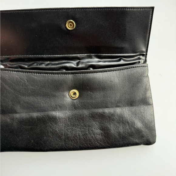 Black Leather Clutch - Picture 2 of 4